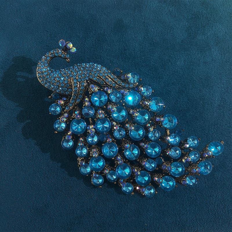 Morkopela, modă, colorate, cu strasuri, broșe cu păun mari, pentru femei, broșă cu pasăre din cristal, cu animale, accesorii vintage, cadou