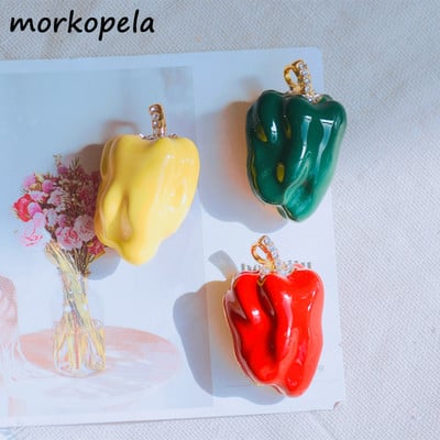 Morkopela Enamel Capsicum Brooch Pin Сладки цветни растителни пипер игли Дамски шал Пуловер Брошки Бижута