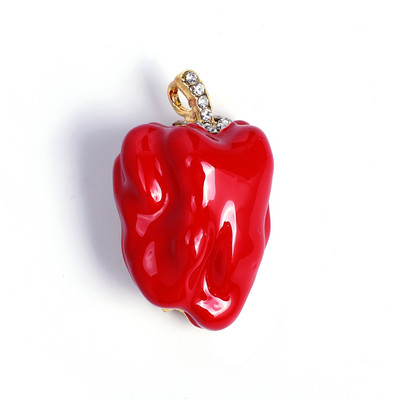 Morkopela Enamel Capsicum Brooch Pin Сладки цветни растителни пипер игли Дамски шал Пуловер Брошки Бижута