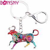 Bonsny Email Star Lucky Zodiac TAUR Breloc Femei Breloc Cadou Poșetă Breloc Breloc Cheie Mașină Poșetă Bijuterii Halcyone