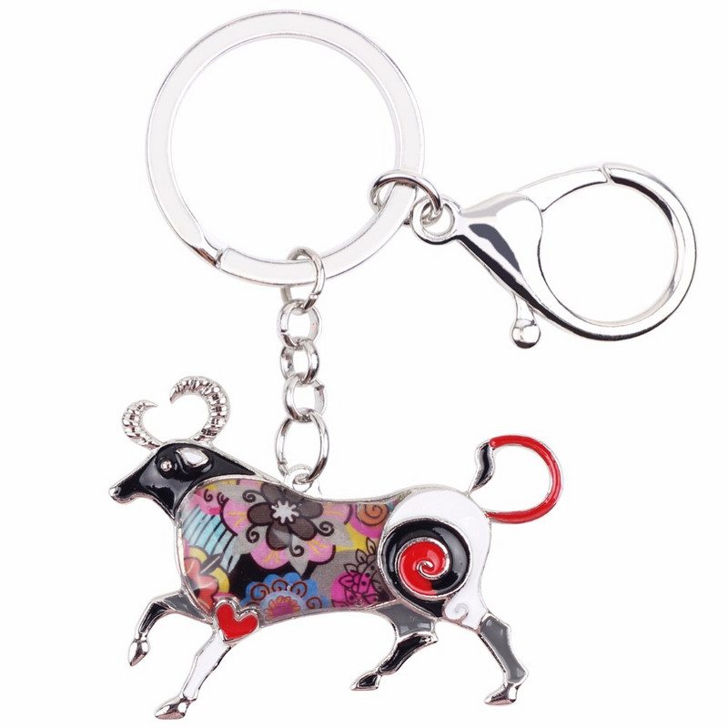 Bonsny Email Star Lucky Zodiac TAUR Breloc Femei Breloc Cadou Poșetă Breloc Breloc Cheie Mașină Poșetă Bijuterii Halcyone