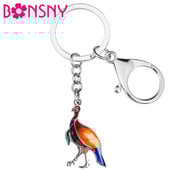 BONSNY Ziua Recunostintei din aliaj emailat dulce curcan pui brelocuri moda breloc inel bijuterii pentru femei barbati adolescenti farmec cadouri