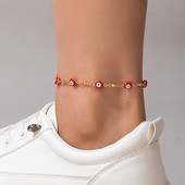 „Tocona“ paprasto dizaino aukso sidabro spalvos vienguba kulkšnies apyrankė moterims „Bohemian Devil's Eye“ lydinio grandinėlė Vakarėlis Papuošalai Dovanos Priedai