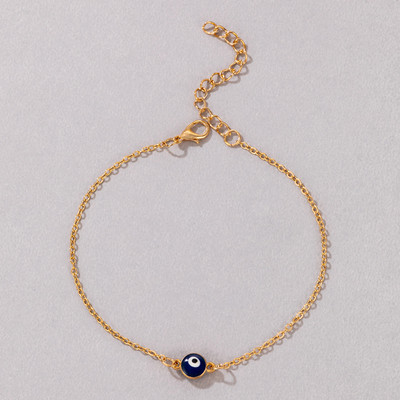 „Tocona“ paprasto dizaino aukso sidabro spalvos vienguba kulkšnies apyrankė moterims „Bohemian Devil's Eye“ lydinio grandinėlė Vakarėlis Papuošalai Dovanos Priedai