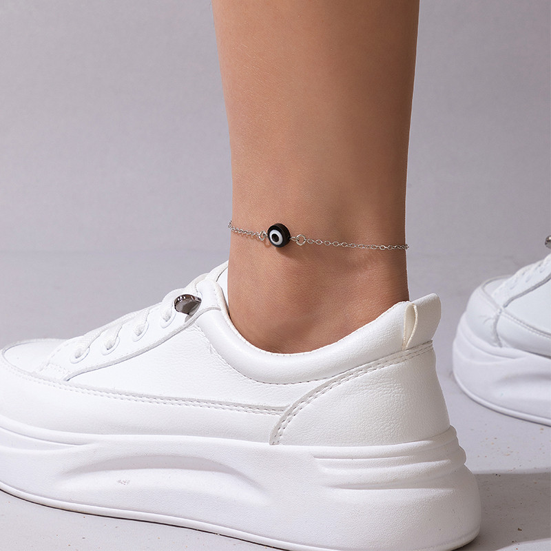 „Tocona“ paprasto dizaino aukso sidabro spalvos vienguba kulkšnies apyrankė moterims „Bohemian Devil's Eye“ lydinio grandinėlė Vakarėlis Papuošalai Dovanos Priedai