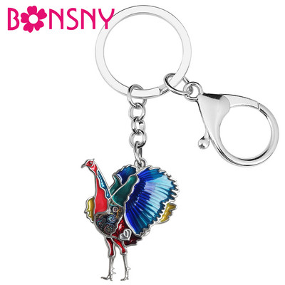 BONSNY de Ziua Recunostintei din aliaj floral de pui de curcan brelocuri moda breloc inel cadouri unice bijuterii pentru femei adolescente fete
