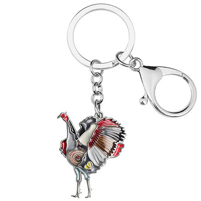 BONSNY de Ziua Recunostintei din aliaj floral de pui de curcan brelocuri moda breloc inel cadouri unice bijuterii pentru femei adolescente fete