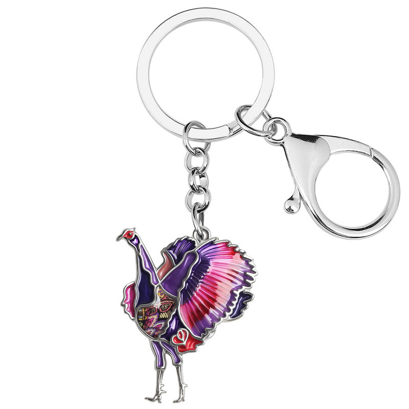 BONSNY de Ziua Recunostintei din aliaj floral de pui de curcan brelocuri moda breloc inel cadouri unice bijuterii pentru femei adolescente fete