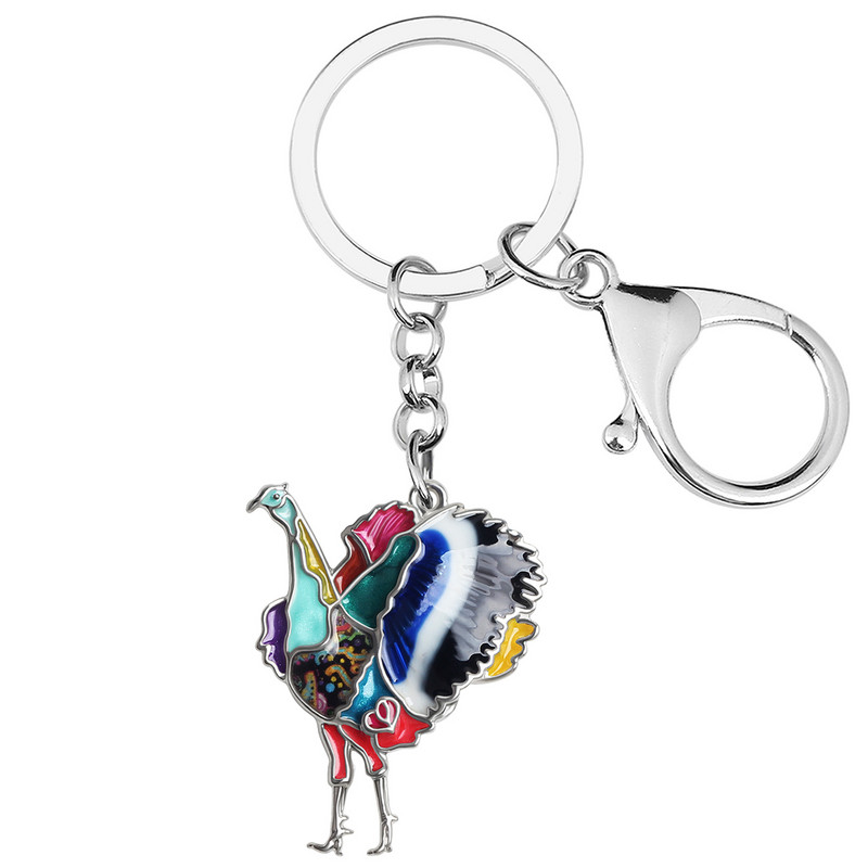 BONSNY de Ziua Recunostintei din aliaj floral de pui de curcan brelocuri moda breloc inel cadouri unice bijuterii pentru femei adolescente fete