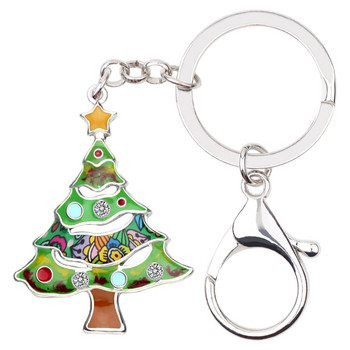 Bonsny κράμα σμάλτου Anime χριστουγεννιάτικο δέντρο με μπρελόκ Δαχτυλίδι μπρελόκ Τσάντα αυτοκινήτου Πορτοφόλι Μπρελόκ Κοσμήματα Κορίτσι Κυρία Διακόσμηση Αξεσουάρ