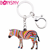 Bonsny Africa Animal Zebra Pinto Breloc Breloc pentru Femei Fete Geantă Conducere Cheie Mașină Poșetă Portofel Breloc Breloc Bijuterii