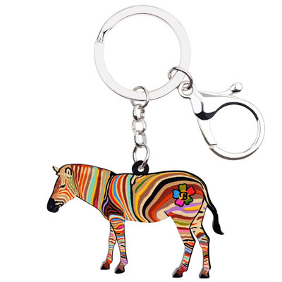Bonsny Africa Animal Zebra Pinto Breloc Breloc pentru Femei Fete Geantă Conducere Cheie Mașină Poșetă Portofel Breloc Breloc Bijuterii