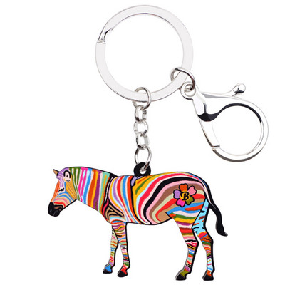 Bonsny Africa Animal Zebra Pinto Breloc Breloc pentru Femei Fete Geantă Conducere Cheie Mașină Poșetă Portofel Breloc Breloc Bijuterii