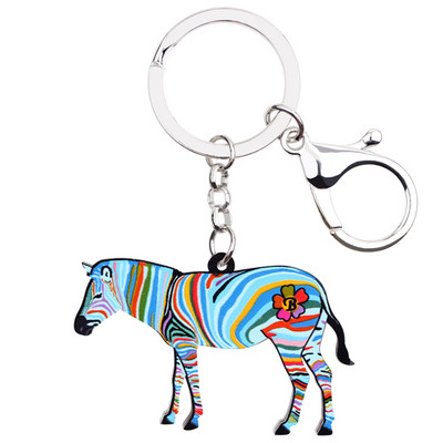 Bonsny Africa Animal Zebra Pinto Breloc Breloc pentru Femei Fete Geantă Conducere Cheie Mașină Poșetă Portofel Breloc Breloc Bijuterii