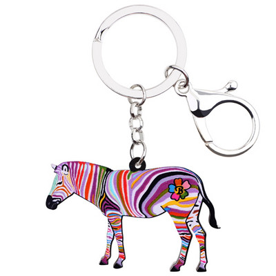Bonsny Africa Animal Zebra Pinto Breloc Breloc pentru Femei Fete Geantă Conducere Cheie Mașină Poșetă Portofel Breloc Breloc Bijuterii