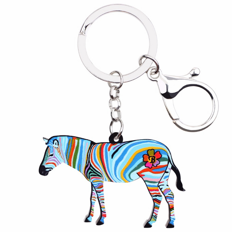 Bonsny Africa Animal Zebra Pinto Breloc Breloc pentru Femei Fete Geantă Conducere Cheie Mașină Poșetă Portofel Breloc Breloc Bijuterii