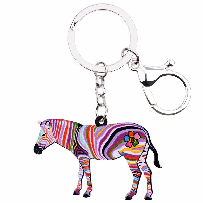 Bonsny Africa Animal Zebra Pinto Breloc Breloc pentru Femei Fete Geantă Conducere Cheie Mașină Poșetă Portofel Breloc Breloc Bijuterii