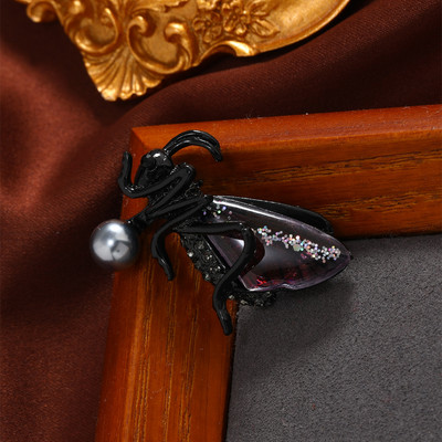 Morkopela maža juoda skėrių sagė vabzdžių smeigtukai žiogai Sagės moterims rudens žieminiai paltai Madingi papuošalai Aukštos kokybės