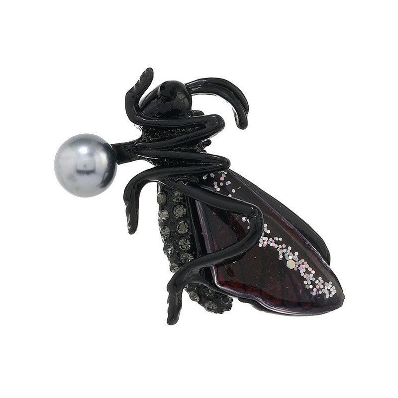 Morkopela maža juoda skėrių sagė vabzdžių smeigtukai žiogai Sagės moterims rudens žieminiai paltai Madingi papuošalai Aukštos kokybės