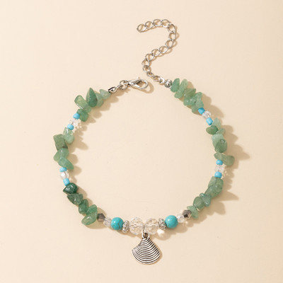 Tocona Cochilii de gleznă pentru femei Brelocuri Pietre sparte albastre Geometrie Lanțuri reglabile pentru picioare Bijuterii boeme 1buc/set 8611