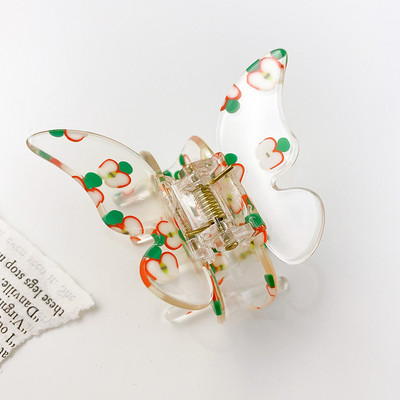 2022 de vară, moda coreeană, seria fructelor, acrilic, fluture, crab, clemă de păr, gheare de păr transparentă, accesorii de păr pentru femei