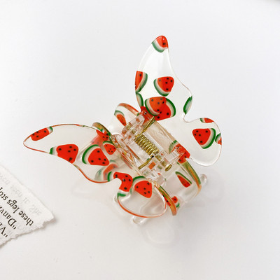 2022 de vară, moda coreeană, seria fructelor, acrilic, fluture, crab, clemă de păr, gheare de păr transparentă, accesorii de păr pentru femei