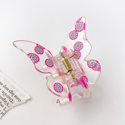 2022 de vară, moda coreeană, seria fructelor, acrilic, fluture, crab, clemă de păr, gheare de păr transparentă, accesorii de păr pentru femei