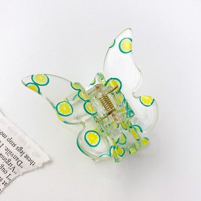 2022 de vară, moda coreeană, seria fructelor, acrilic, fluture, crab, clemă de păr, gheare de păr transparentă, accesorii de păr pentru femei