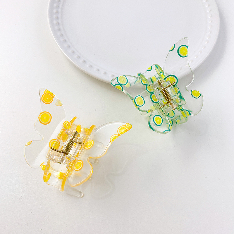 2022 de vară, moda coreeană, seria fructelor, acrilic, fluture, crab, clemă de păr, gheare de păr transparentă, accesorii de păr pentru femei