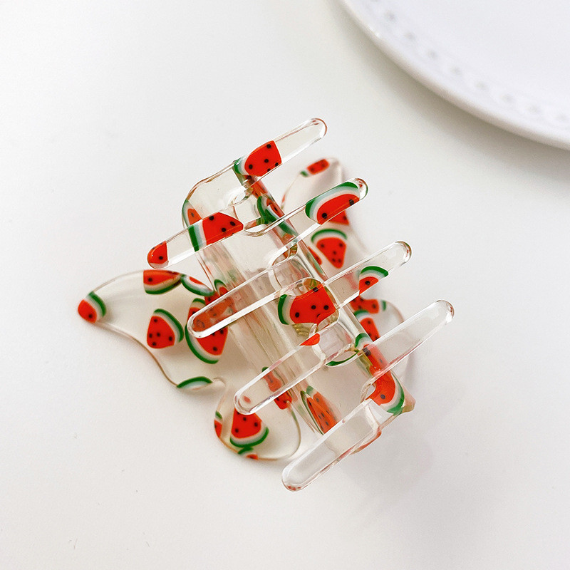 2022 de vară, moda coreeană, seria fructelor, acrilic, fluture, crab, clemă de păr, gheare de păr transparentă, accesorii de păr pentru femei