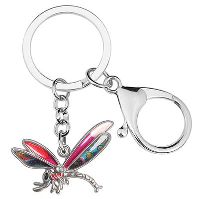 BONSNY Emajl Legura Cvjetni Slatki Dragonfly Insekti Privjesci Trendy Torba Auto Privjesak Prsten Nakit Za Žene Muškarce Teen Šarm Darovi