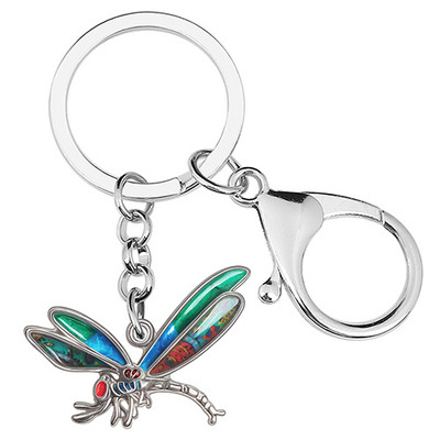 BONSNY Emajl Legura Cvjetni Slatki Dragonfly Insekti Privjesci Trendy Torba Auto Privjesak Prsten Nakit Za Žene Muškarce Teen Šarm Darovi