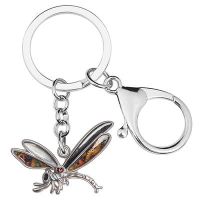 BONSNY Emajl Legura Cvjetni Slatki Dragonfly Insekti Privjesci Trendy Torba Auto Privjesak Prsten Nakit Za Žene Muškarce Teen Šarm Darovi