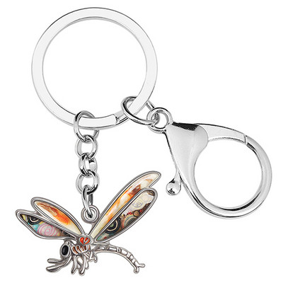 BONSNY Emajl Legura Cvjetni Slatki Dragonfly Insekti Privjesci Trendy Torba Auto Privjesak Prsten Nakit Za Žene Muškarce Teen Šarm Darovi