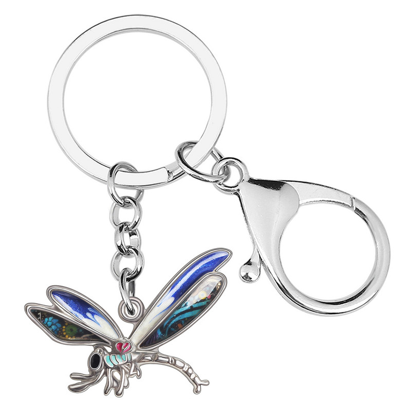 BONSNY Emajl Legura Cvjetni Slatki Dragonfly Insekti Privjesci Trendy Torba Auto Privjesak Prsten Nakit Za Žene Muškarce Teen Šarm Darovi