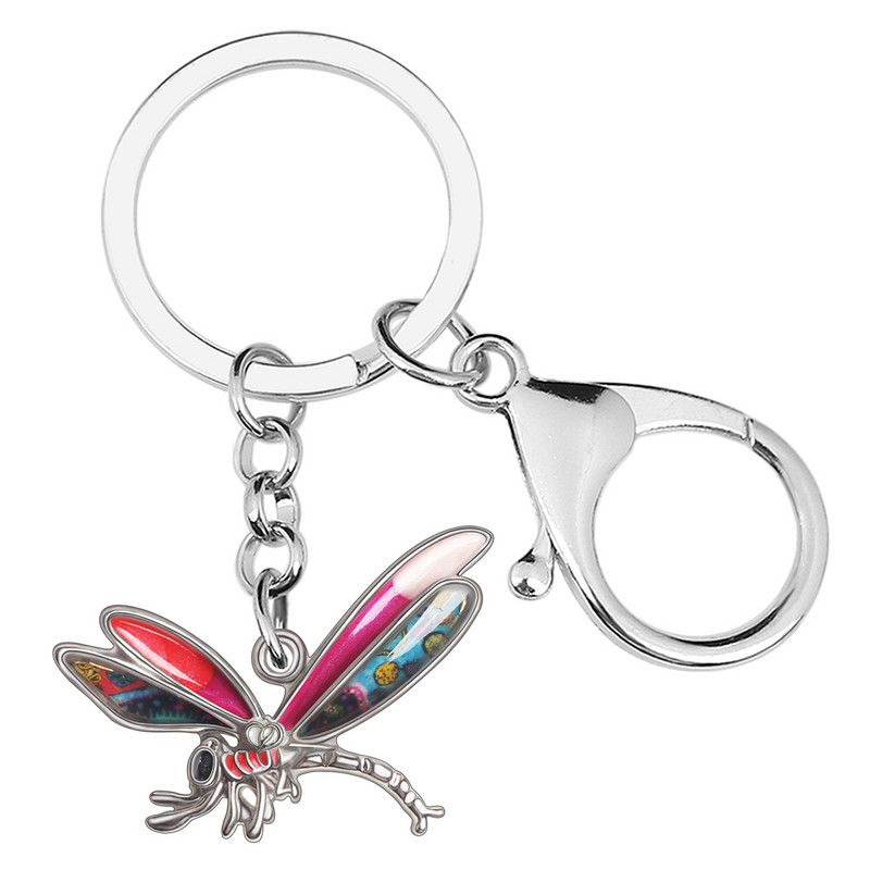 BONSNY Emajl Legura Cvjetni Slatki Dragonfly Insekti Privjesci Trendy Torba Auto Privjesak Prsten Nakit Za Žene Muškarce Teen Šarm Darovi