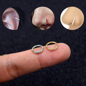 Bijuterii coreene Piercing pentru nas fals circular pentru septum Inele de nas cu zircon pentru femei Piercing artificial din cupru Bijuterii pentru corp pentru bărbați