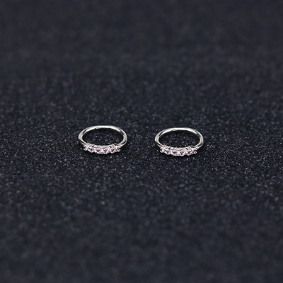 Bijuterii coreene Piercing pentru nas fals circular pentru septum Inele de nas cu zircon pentru femei Piercing artificial din cupru Bijuterii pentru corp pentru bărbați