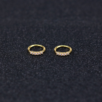 Bijuterii coreene Piercing pentru nas fals circular pentru septum Inele de nas cu zircon pentru femei Piercing artificial din cupru Bijuterii pentru corp pentru bărbați