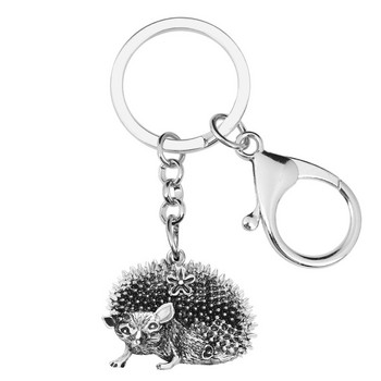Bonsny Statement Alloy Fashion Funny Hedgehog Key Chain Μπρελόκ Hipster Animal Jewelry for Women Girls Girl Τσάντα Τσάντα Γούρια Δώρο