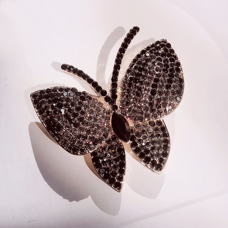 Morkopela broșă fluture cu stras gri pentru femei, ace de banchet, bijuterii, accesorii pentru haine, broșe pentru eșarfă