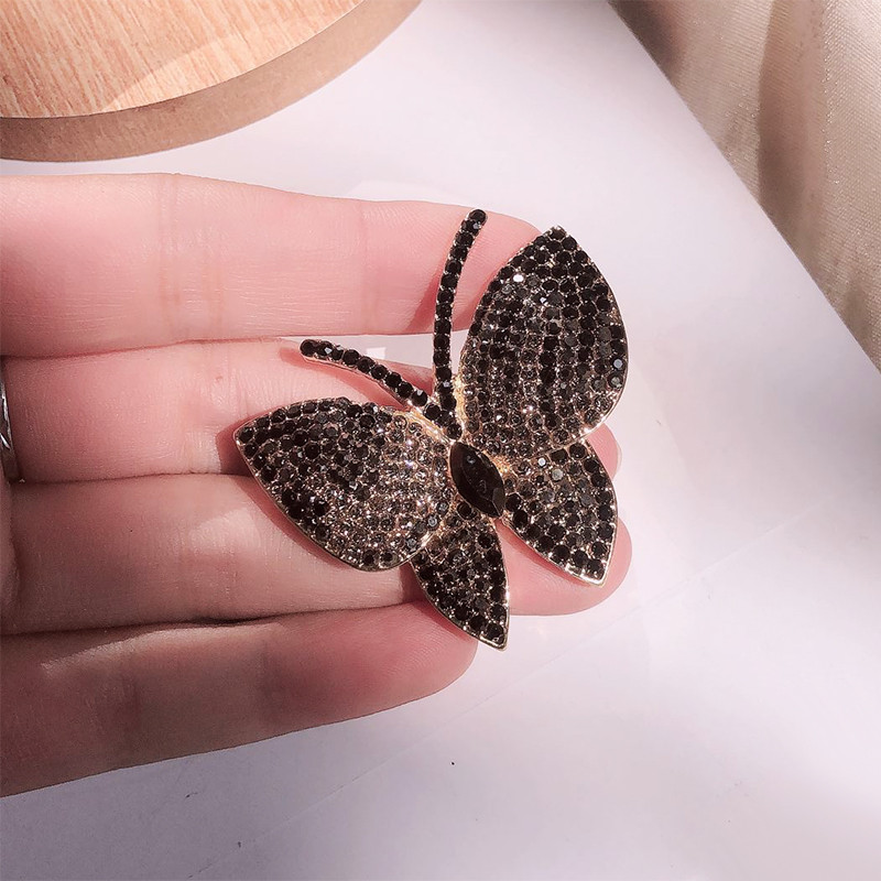 Morkopela broșă fluture cu stras gri pentru femei, ace de banchet, bijuterii, accesorii pentru haine, broșe pentru eșarfă