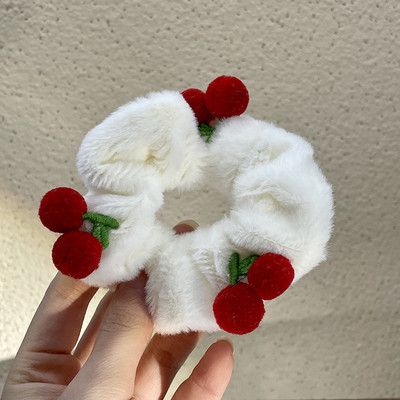 Agrafă drăguță de par crab cireș pentru fată 2022, la modă de iarnă, accesorii de păr pentru femei, suporturi pentru coadă de cal pentru gheare de păr moale de pluș
