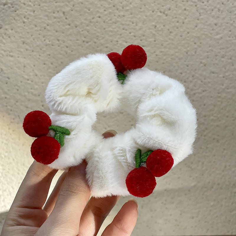 Agrafă drăguță de par crab cireș pentru fată 2022, la modă de iarnă, accesorii de păr pentru femei, suporturi pentru coadă de cal pentru gheare de păr moale de pluș