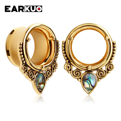 EARKUO Ultimele dopuri de piercing pentru urechi din oțel inoxidabil, tuneluri, extensii, bijuterii pentru corp, cercei, calibre 2 buc 6-25 mm