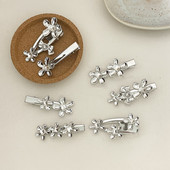 Minimalist Metal Flower Breton Clip Fundă Picătură Apă Temperament Retro Clip Lateral Agrafe Agrafe Accesorii De Păr Femei