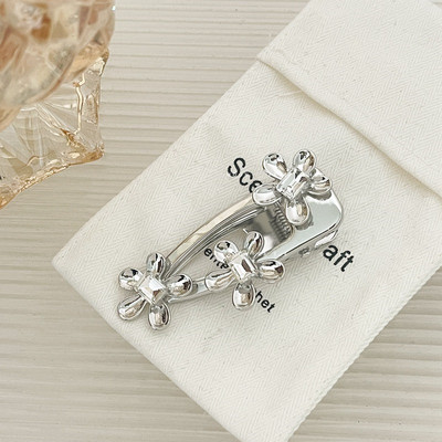 Minimalist Metal Flower Breton Clip Fundă Picătură Apă Temperament Retro Clip Lateral Agrafe Agrafe Accesorii De Păr Femei