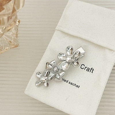Minimalist Metal Flower Breton Clip Fundă Picătură Apă Temperament Retro Clip Lateral Agrafe Agrafe Accesorii De Păr Femei