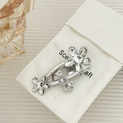 Minimalist Metal Flower Breton Clip Fundă Picătură Apă Temperament Retro Clip Lateral Agrafe Agrafe Accesorii De Păr Femei