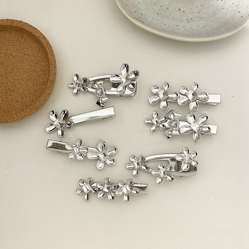 Minimalist Metal Flower Breton Clip Fundă Picătură Apă Temperament Retro Clip Lateral Agrafe Agrafe Accesorii De Păr Femei
